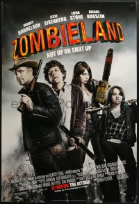 2r998 ZOMBIELAND advance DS 1sh 2009 Harrelson, Eisenberg, Stone, nut up or shut up, rated!