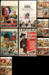 2s286 LOT OF 20 FORMERLY FOLDED BELGIAN POSTERS 1950s-1980s great images from a variety of movies!