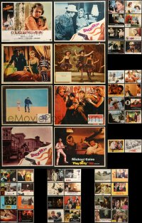 2s091 LOT OF 50 LOBBY CARDS 1950s-1980s great scenes from a variety of different movies!