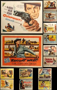 2s408 LOT OF 14 MOSTLY UNFOLDED WESTERN HALF-SHEETS 1950s great images from cowboy movies!