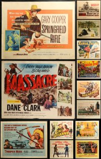 2s411 LOT OF 13 MOSTLY UNFOLDED WESTERN HALF-SHEETS 1950s great images from cowboy movies!