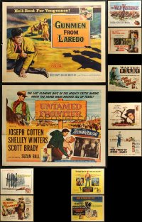 2s415 LOT OF 11 UNFOLDED WESTERN HALF-SHEETS 1950s great images from cowboy movies!