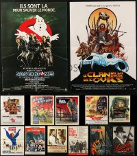 2s258 LOT OF 15 FORMERLY FOLDED FRENCH POSTERS 1960s-1980s great images from a variety of movies!
