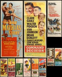 2s369 LOT OF 15 UNFOLDED AND FORMERLY FOLDED INSERTS 1940s-1960s a variety of movie images!