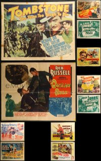 2s405 LOT OF 15 FORMERLY FOLDED WESTERN HALF-SHEETS 1940s-1950s great images from cowboy movies!