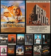2s256 LOT OF 16 FORMERLY FOLDED 16X21 FRENCH POSTERS 1970s-1990s a variety of cool movie images!
