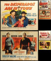 2s423 LOT OF 6 FORMERLY FOLDED WESTERN HALF-SHEETS 1940s-1960s great images from cowboy movies!