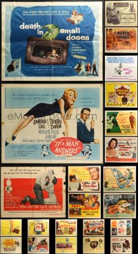 2s384 LOT OF 25 FORMERLY FOLDED HALF-SHEETS 1950s-1960s great images from a variety of movies!