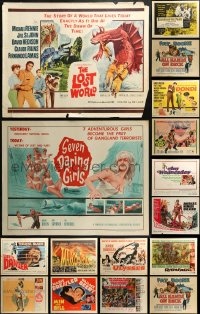 2s385 LOT OF 24 UNFOLDED HALF-SHEETS 1960s great images from a variety of movies!