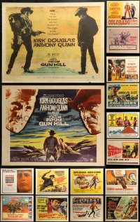 2s399 LOT OF 16 UNFOLDED WESTERN HALF-SHEETS 1950s-1960s great images from cowboy movies!