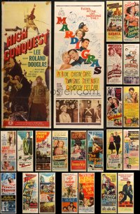 2s351 LOT OF 25 FORMERLY FOLDED INSERTS 1940s-1950s great images from a variety of movies!