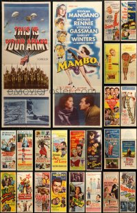 2s353 LOT OF 24 FORMERLY FOLDED INSERTS 1950s great images from a variety of movies!