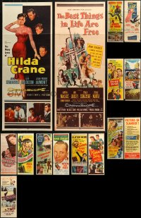 2s366 LOT OF 17 FORMERLY FOLDED INSERTS 1940s-1960s great images from a variety of movies!