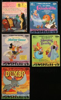 2s136 LOT OF 5 WALT DISNEY 45 AND 78 RPM RECORDS 1950s-1970s Cinderella, Sleeping Beauty & more!
