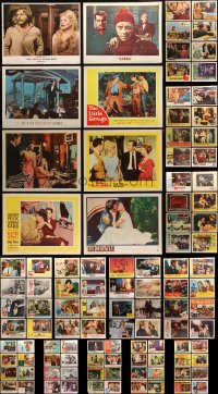 2s085 LOT OF 104 LOBBY CARDS 1950s-1970s great scenes from a variety of different movies!