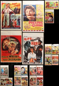 2s291 LOT OF 16 FORMERLY FOLDED BELGIAN POSTERS 1950s great images from a variety of movies!