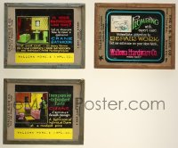 2s166 LOT OF 3 PLUMBING AD GLASS SLIDES 1920s cool advertisements for local plumber businesses!