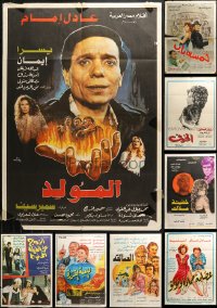 2s239 LOT OF 12 FORMERLY FOLDED EGYPTIAN POSTERS 1970s-1980s a variety of different movie images!
