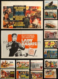 2s288 LOT OF 18 FORMERLY FOLDED BELGIAN POSTERS 1950s-1970s great images from a variety of movies!