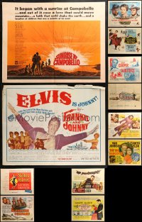 2s409 LOT OF 14 FORMERLY FOLDED HALF-SHEETS 1950s-1960s great images from a variety of movies!