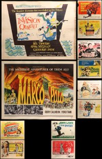2s400 LOT OF 16 MOSTLY UNFOLDED HALF-SHEETS 1950s-1960s great images from a variety of movies!