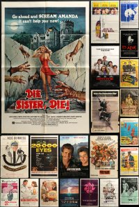 2s042 LOT OF 103 FOLDED ONE-SHEETS 1950s-1980s great images from a variety of different movies!