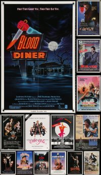 2s339 LOT OF 19 MOSTLY UNFOLDED SINGLE-SIDED VIDEO POSTERS 1980s a variety of movie images!