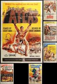 2s071 LOT OF 6 FOLDED SWORD AND SANDAL ONE-SHEETS 1960s great images from a variety of movies!