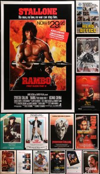 2s340 LOT OF 16 MOSTLY UNFOLDED SINGLE-SIDED VIDEO POSTERS 1980s a variety of movie images!