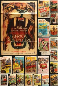2s059 LOT OF 23 FOLDED ONE-SHEETS 1940s-1950s great images from a variety of different movies!