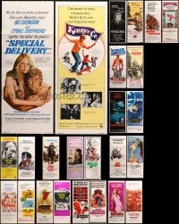 2s348 LOT OF 27 FORMERLY FOLDED INSERTS 1970s-1960s great images from a variety of movies!