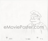 2t010 SIMPSONS animation art 2000s cartoon pencil drawing of police Chief Wiggum looking clueless!