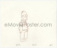 2t001 SIMPSONS animation art 2000s cartoon pencil drawing of Homer looking curious!