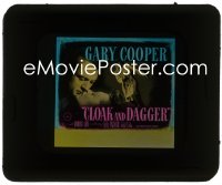 2t246 CLOAK & DAGGER glass slide 1946 romantic close up of Gary Cooper & Lilli Palmer, Fritz Lang