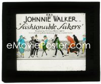 2t268 FASHIONABLE FAKERS glass slide 1923 Johnnie Walker, counterfeit antiques, cool art, rare!