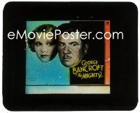 2t330 MIGHTY glass slide 1929 super close up of gangster George Bancroft & Esther Ralston!
