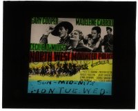 2t335 NORTH WEST MOUNTED POLICE glass slide 1940 Cecil B. DeMille, Gary Cooper, Madeleine Carroll