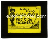 2t344 PEG O' THE MOUNTED glass slide 1924 cute Baby Peggy as Royal Canadian Mounted Police, rare!