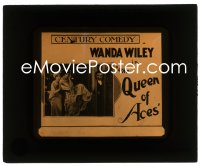 2t355 QUEEN OF ACES glass slide 1925 Wanda Wiley & Al Alt in a Century Comedy short, rare!