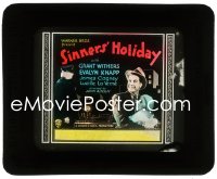 2t383 SINNERS' HOLIDAY glass slide 1930 Withers, Knapp, James Cagney's first movie & he's billed!