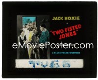 2t414 TWO FISTED JONES glass slide 1925 Jack Hoxie, Kathryn McGuire, A Blue Streak Western, rare!