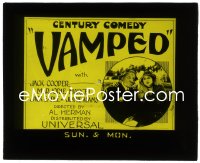 2t421 VAMPED glass slide 1923 comedian Jack Cooper & pretty Marjorie Marcel, ultra rare!