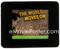 2t433 WORLD MOVES ON glass slide 1934 John Ford, art of Madeleine Carroll & Franchot Tone!