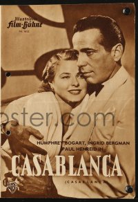 2t066 CASABLANCA German program 1952 Humphrey Bogart, Ingrid Bergman, Curtiz classic, different!