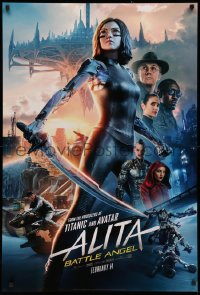 2y0580 ALITA: BATTLE ANGEL style C teaser DS 1sh 2019 image of the CGI character with sword & cast!