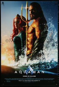 2y0585 AQUAMAN advance DS 1sh 2018 DC, Momoa in title role with sexy Amber Heard, home is calling!