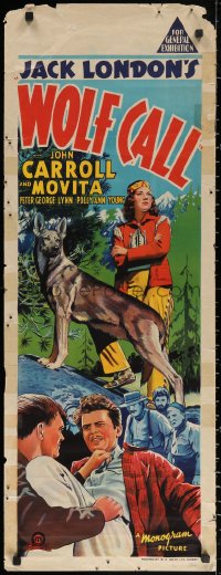 2y0012 WOLF CALL long Aust daybill 1939 from Jack London novel, art of John Carroll, Movita!