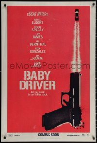 2y0600 BABY DRIVER int'l teaser DS 1sh 2017 Elgort in the title role, Spacey, James, Jon Bernthal!