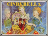 2y0391 CINDERELLA stage play British quad 1930s beautiful art with her wicked step-sisters!