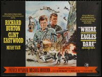 2y0229 WHERE EAGLES DARE British quad R1972 Clint Eastwood, Richard Burton, different action art!